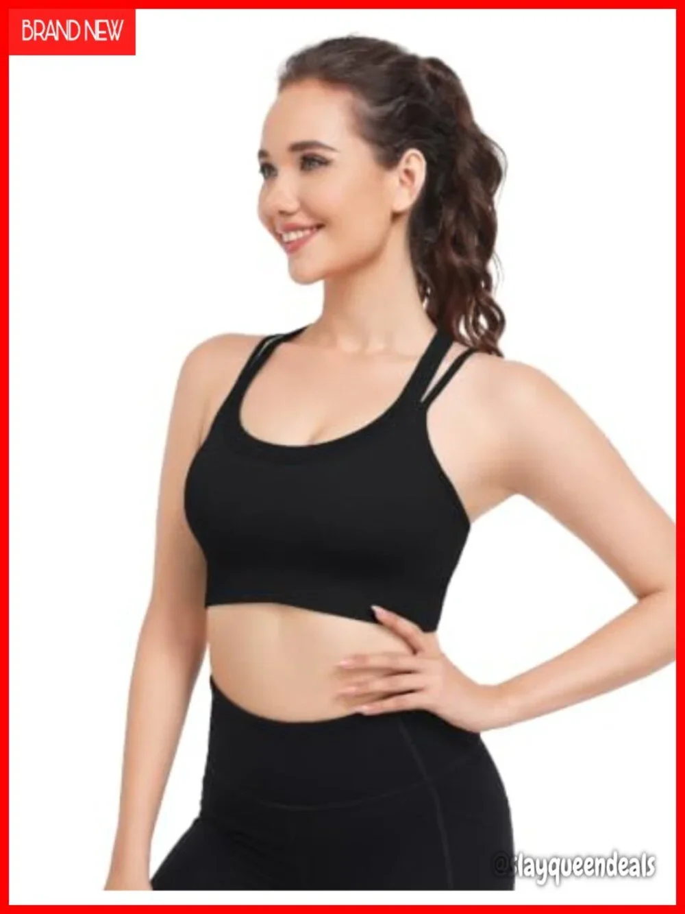 High Support Sports Bra Cross Back Workout Running Yoga Bra with Removable Pads
